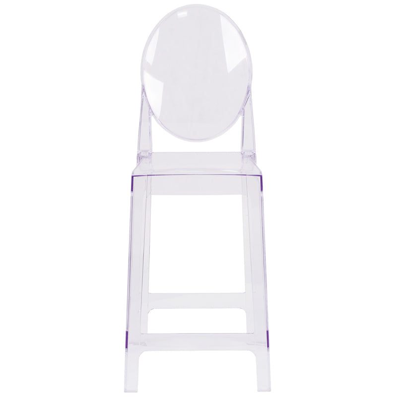 Oval Back Ghost Counter Stool OW-GHOSTBACK-24-GG