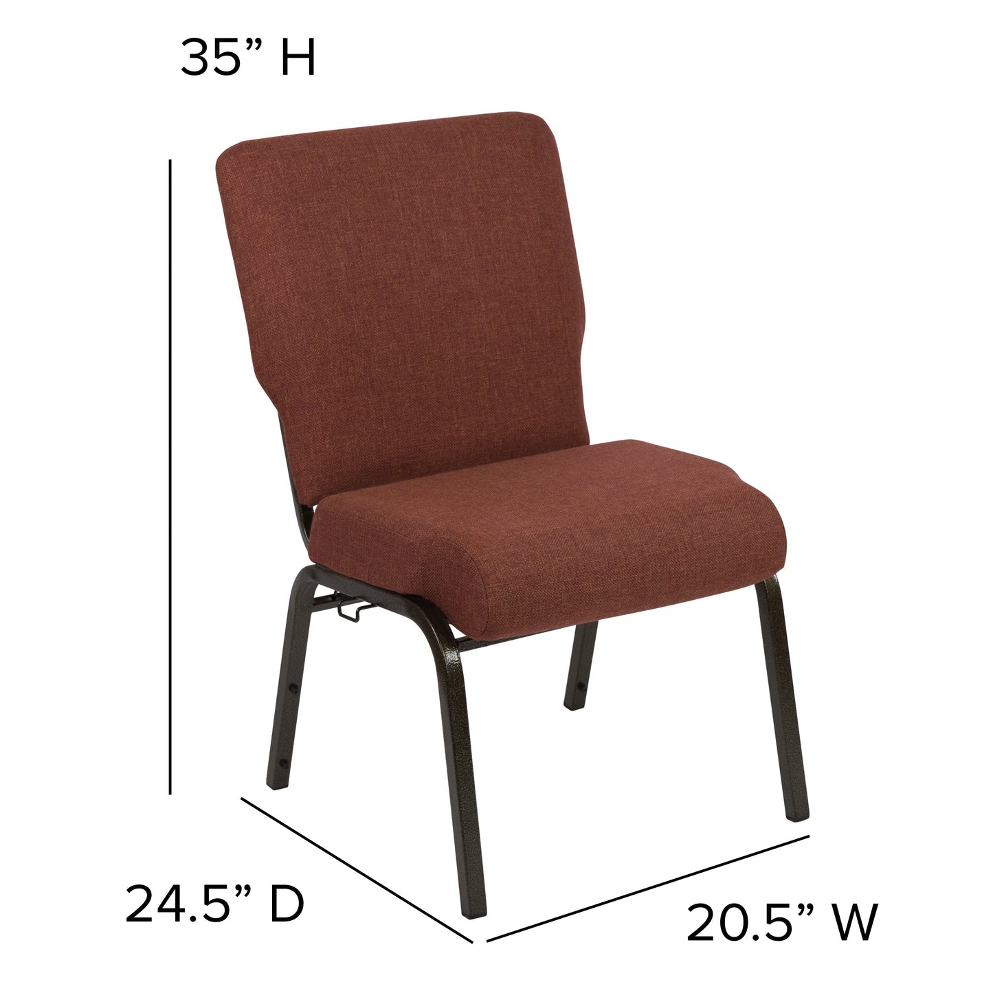 20.5" Cinnamon Church Chair PCCF-107