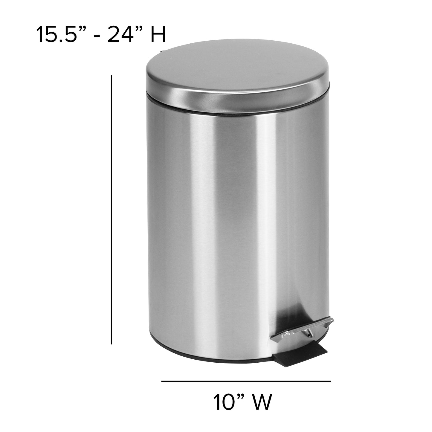 3.2 GAL Stainless Trash Can PF-H008A12-M-GG