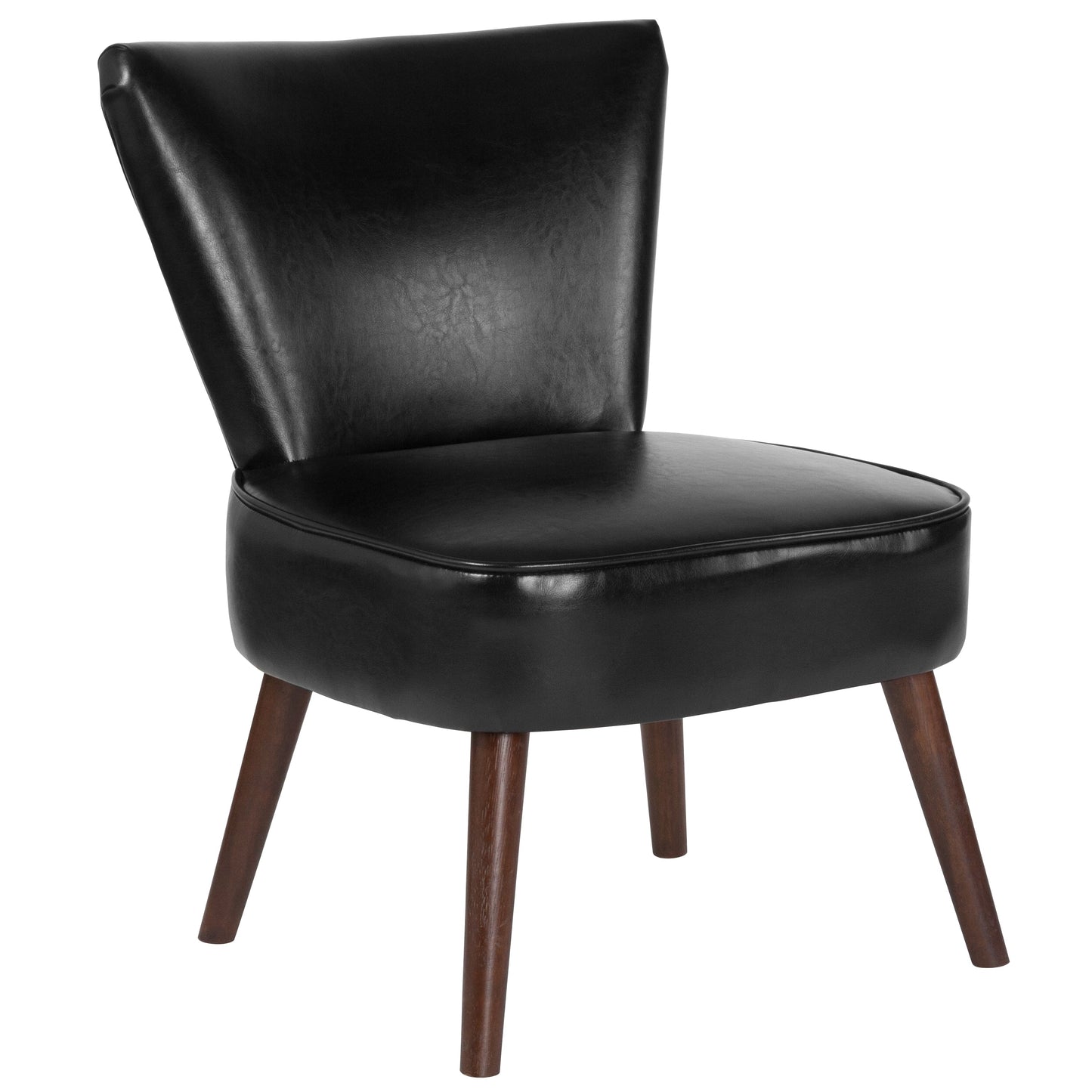 Black Leather Retro Chair QY-A02-BK-GG