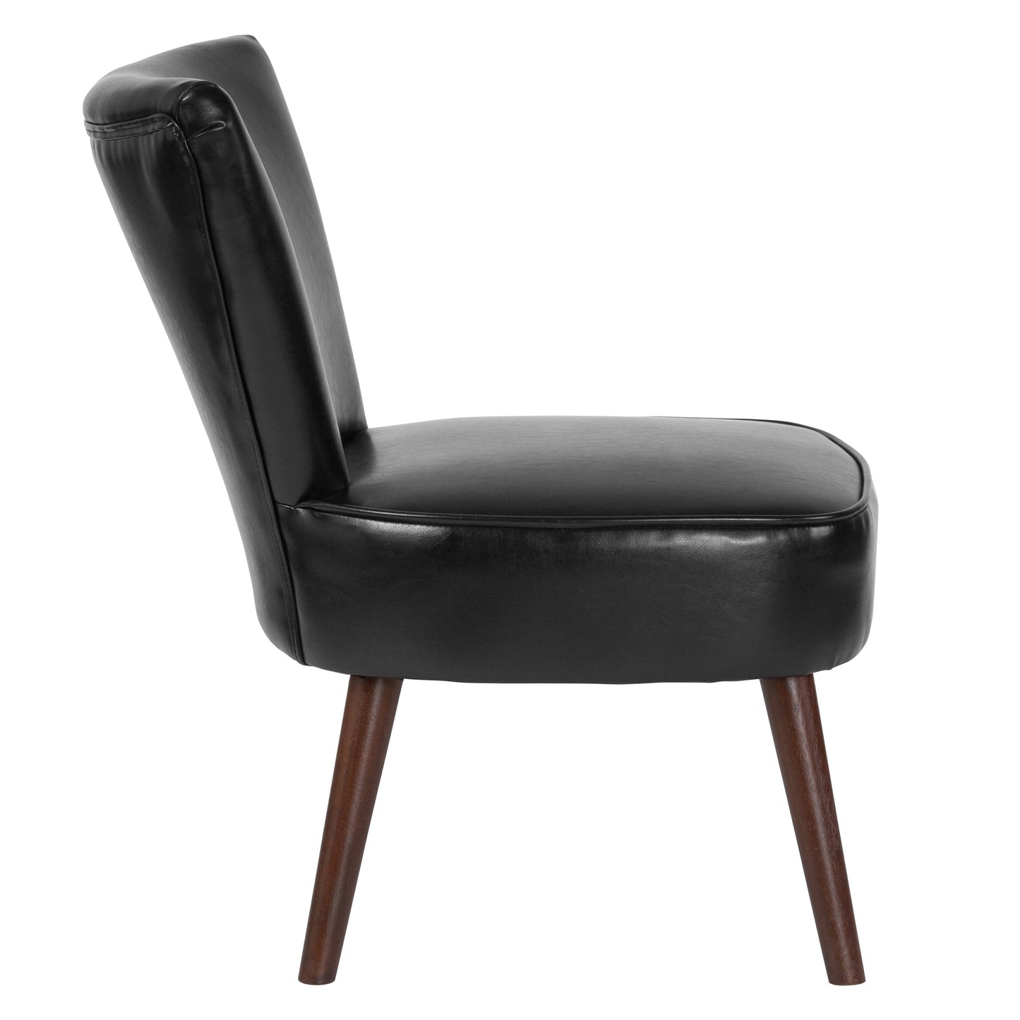 Black Leather Retro Chair QY-A02-BK-GG