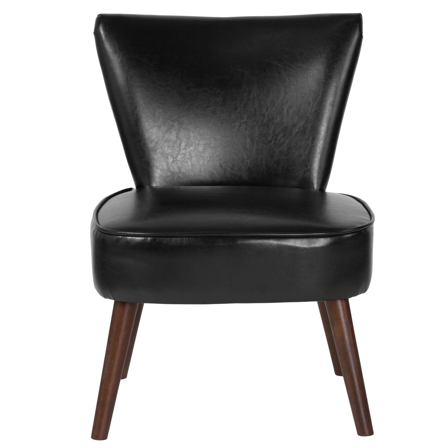 Black Leather Retro Chair QY-A02-BK-GG