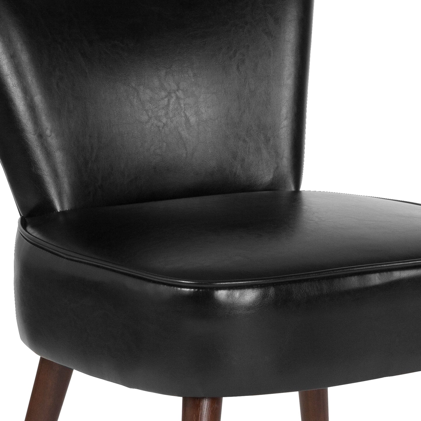 Black Leather Retro Chair QY-A02-BK-GG