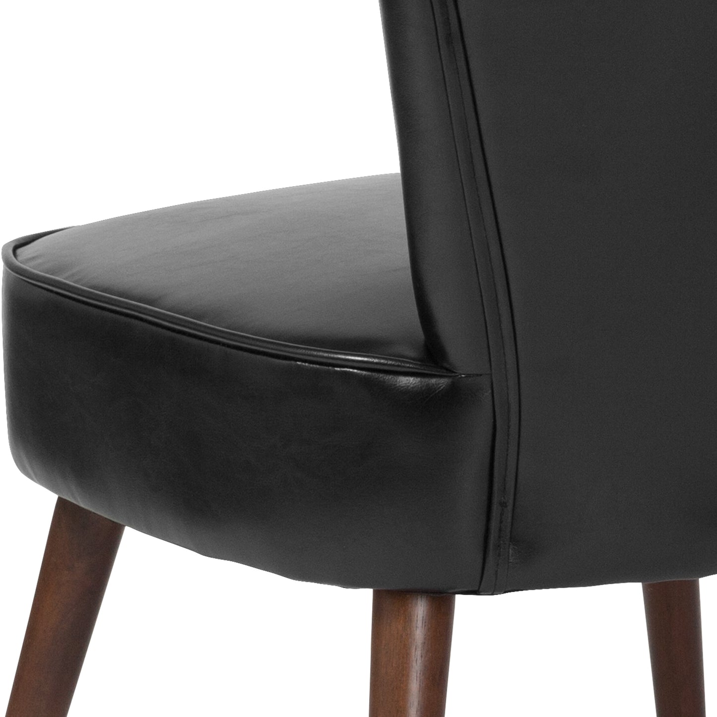 Black Leather Retro Chair QY-A02-BK-GG