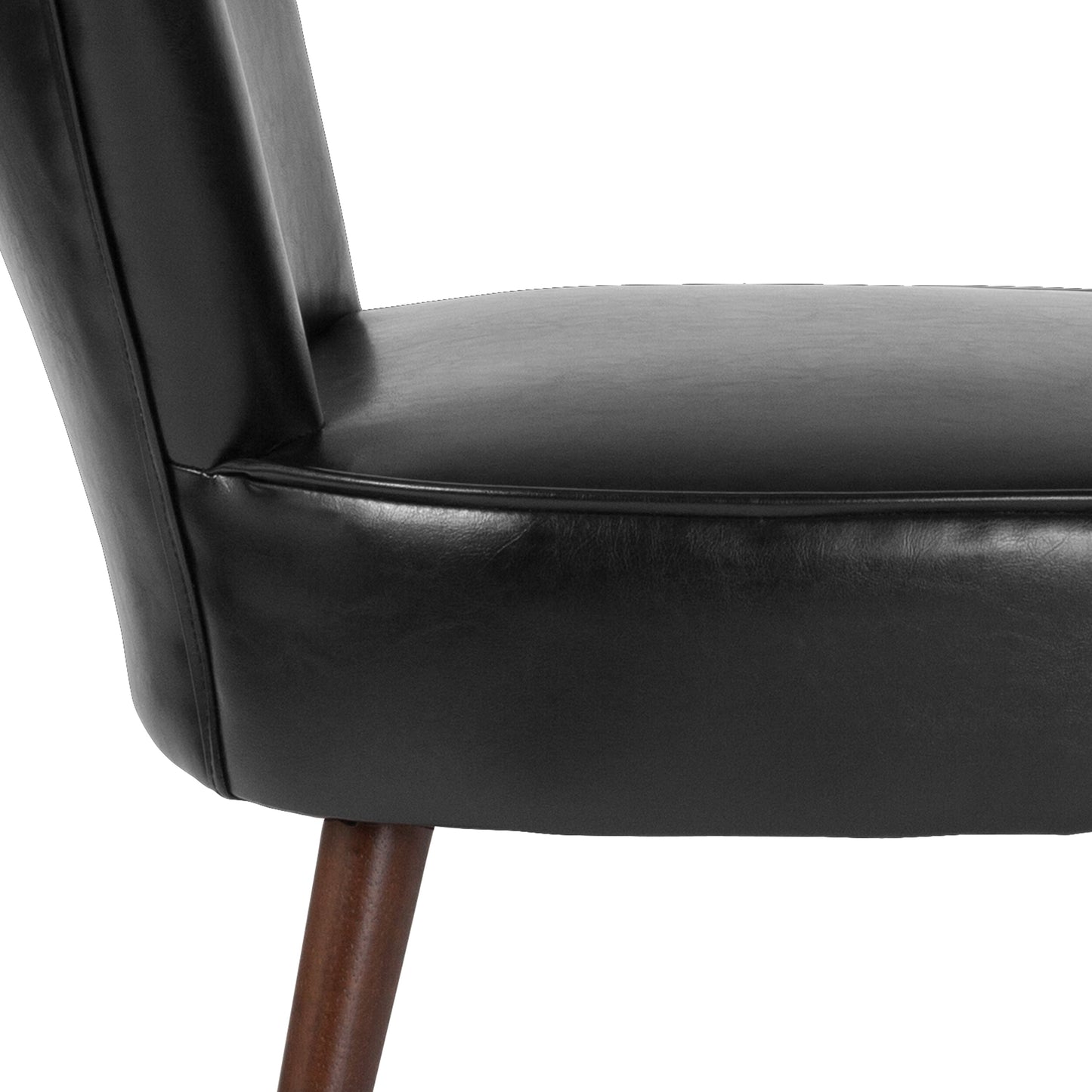 Black Leather Retro Chair QY-A02-BK-GG