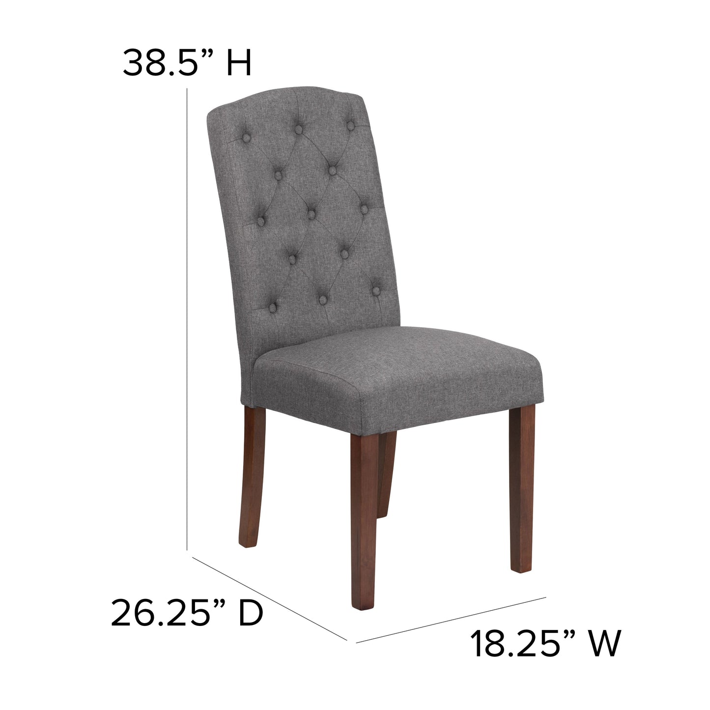 Gray Fabric Parsons Chair QY-A18-9325-GY-GG