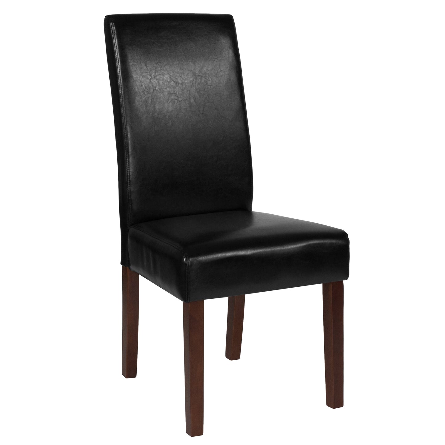 Black Leather Parsons Chair QY-A37-9061-BKL-GG