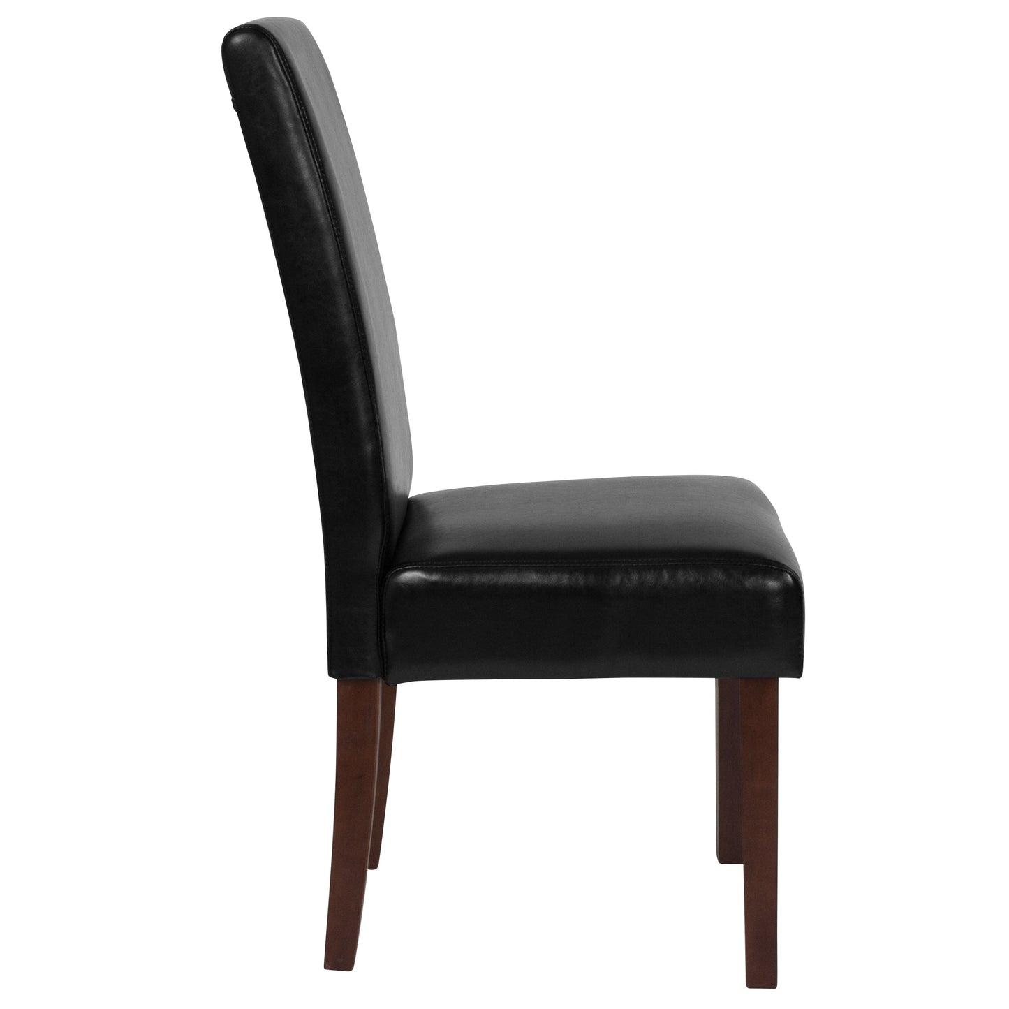 Black Leather Parsons Chair QY-A37-9061-BKL-GG