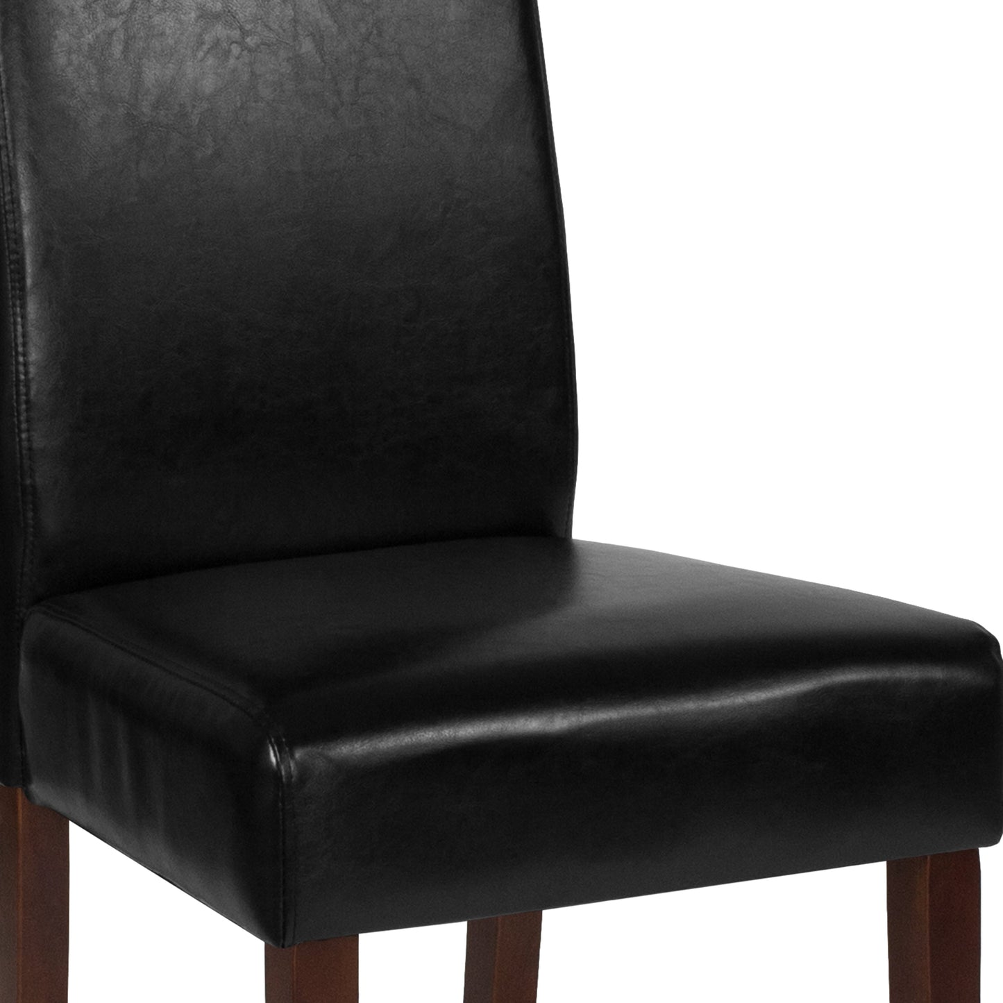 Black Leather Parsons Chair QY-A37-9061-BKL-GG