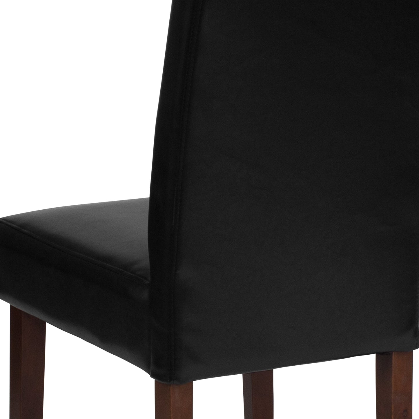 Black Leather Parsons Chair QY-A37-9061-BKL-GG