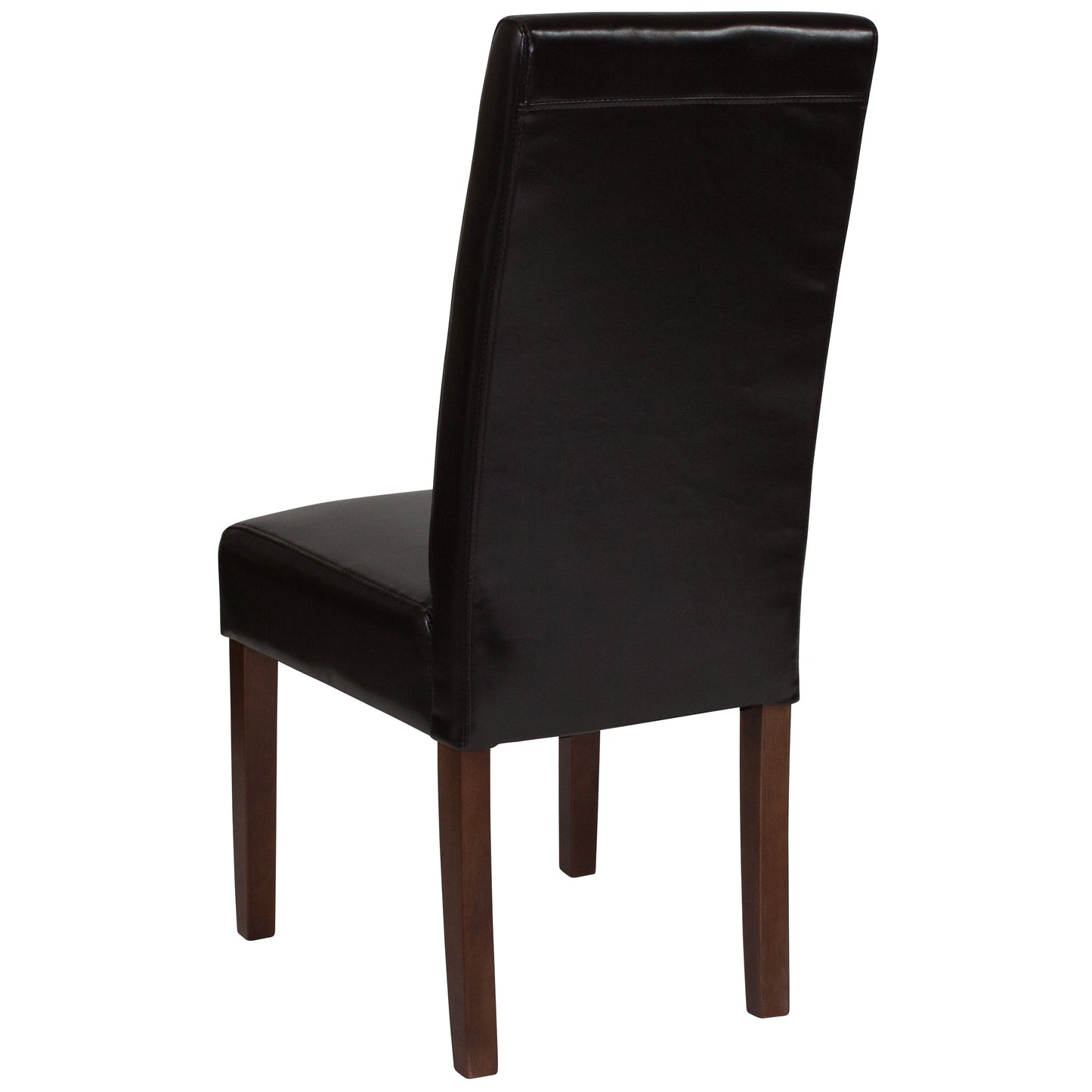 Brown Leather Parsons Chair QY-A37-9061-BRNL-GG