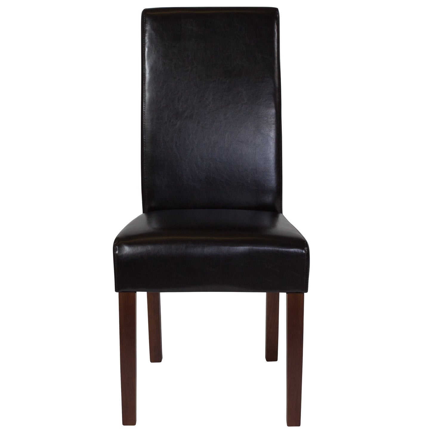 Brown Leather Parsons Chair QY-A37-9061-BRNL-GG