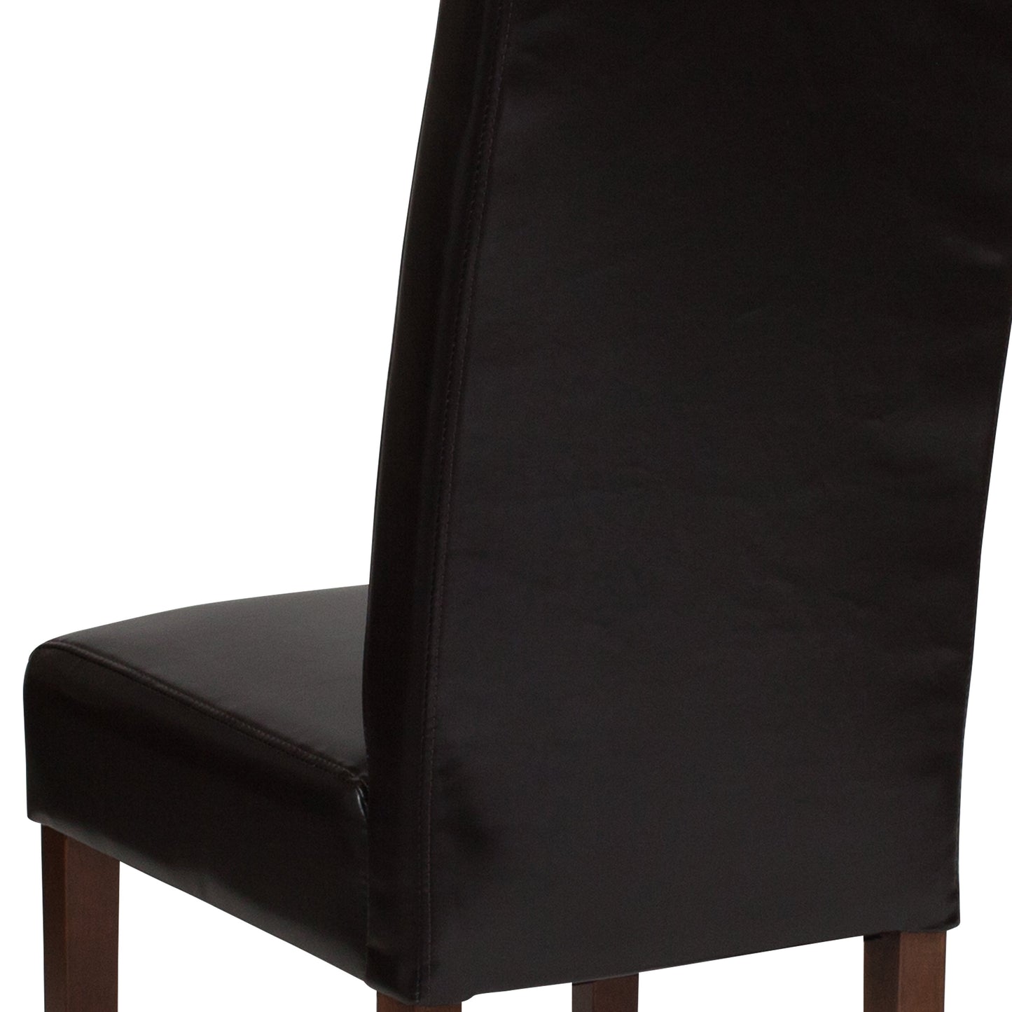 Brown Leather Parsons Chair QY-A37-9061-BRNL-GG