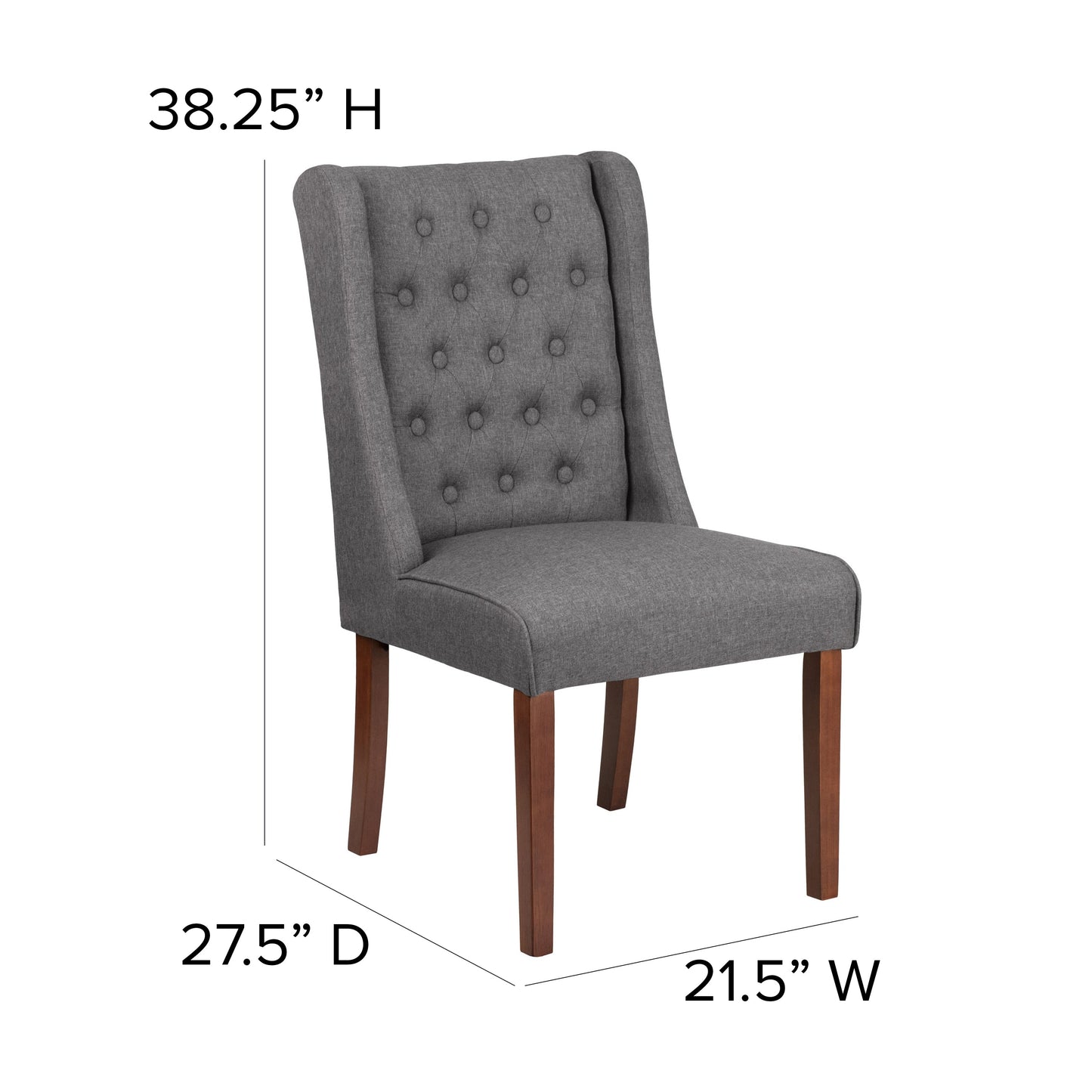 Gray Fabric Parsons Chair QY-A91-GY-GG