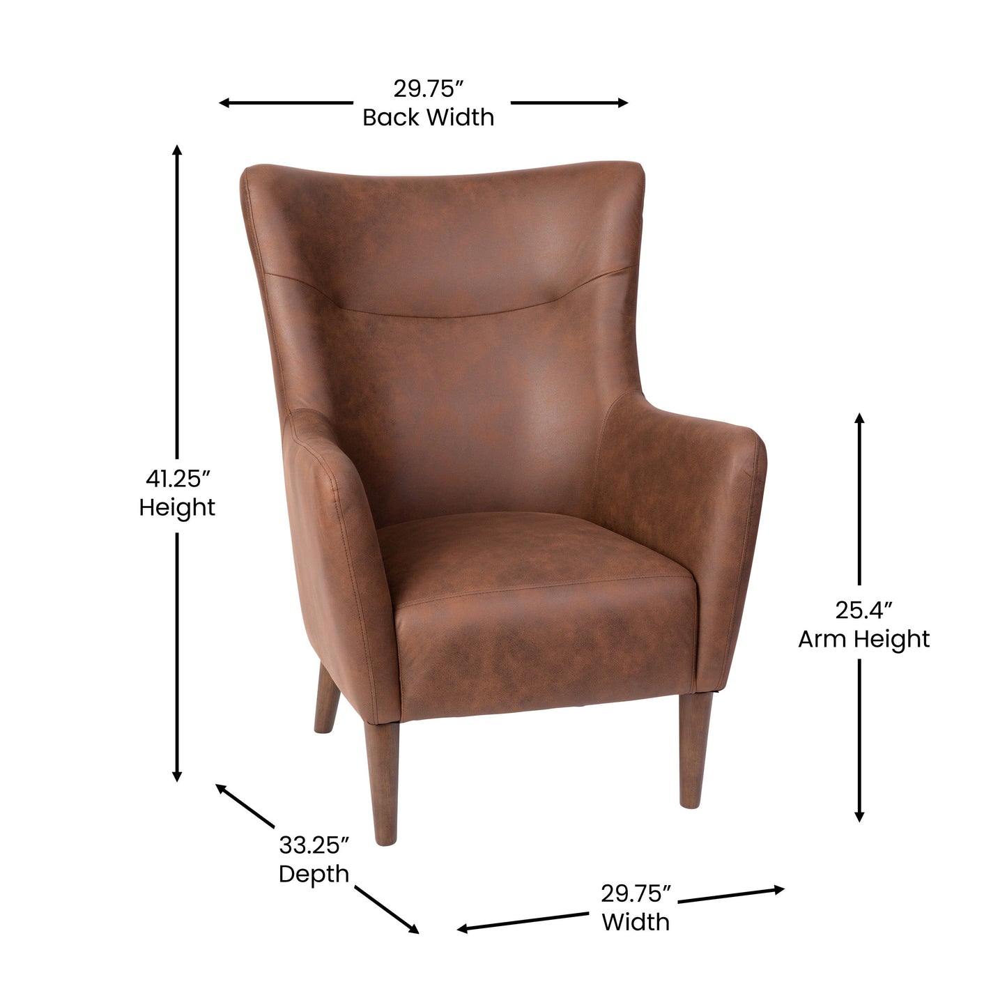 Dk Brown Wingback Accent Chair QY-B235-DBR-GG