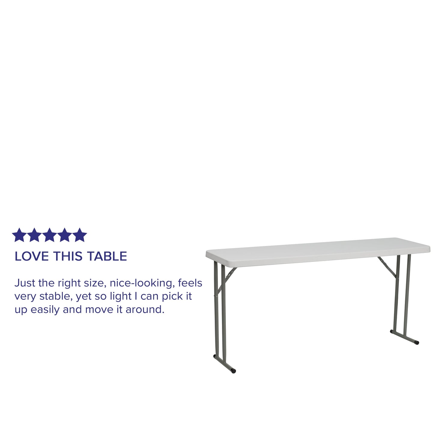 18x60 White Fold Train Table RB-1860-GG