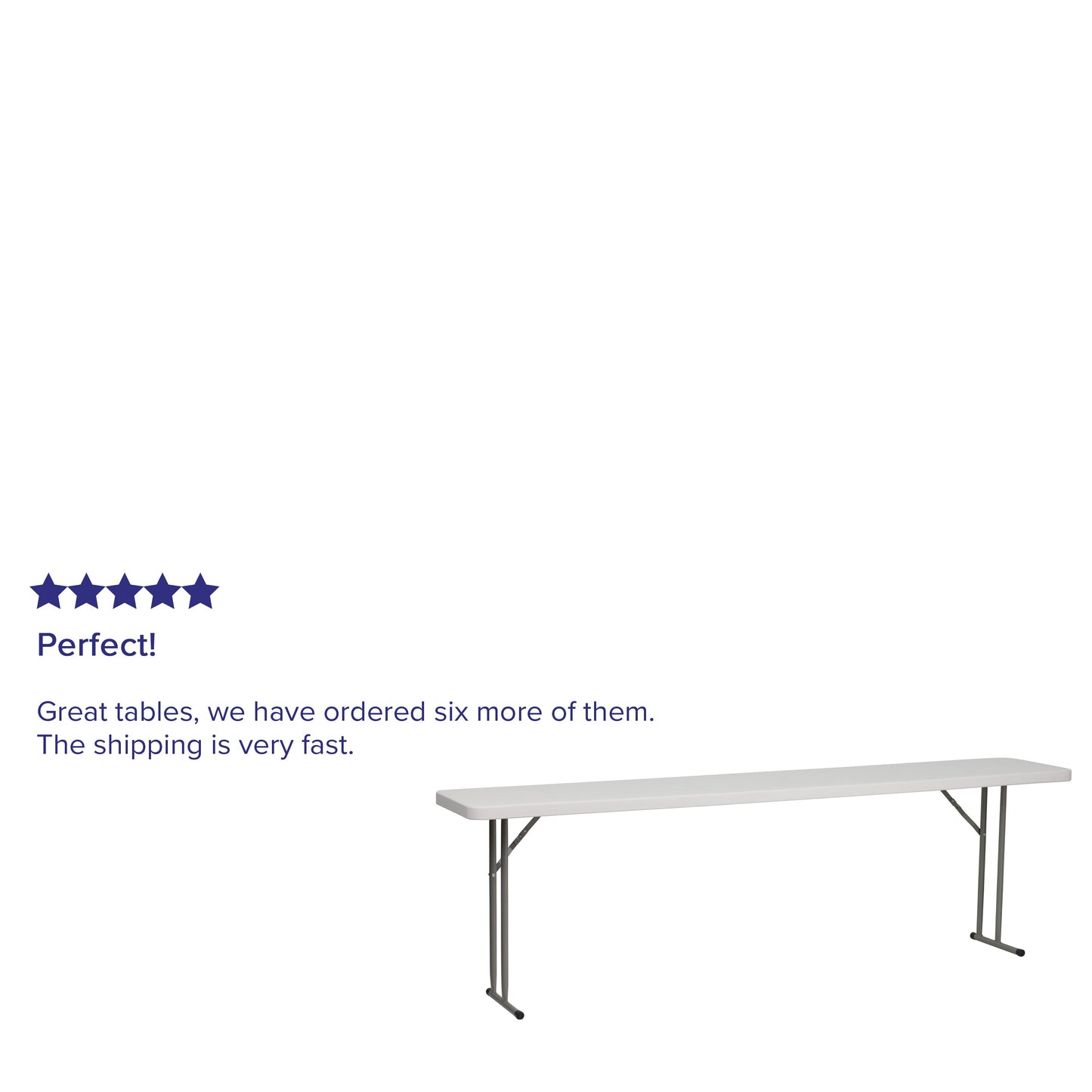 18x96 White Fold Train Table RB-1896-GG