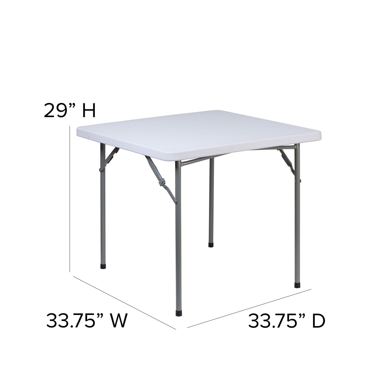 34SQ White Plastic Fold Table RB-3434-GG