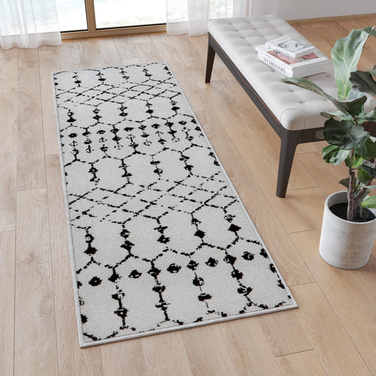 2x6 Ivory & Black Area Rug RC-CR19-1330-26-WH-GG