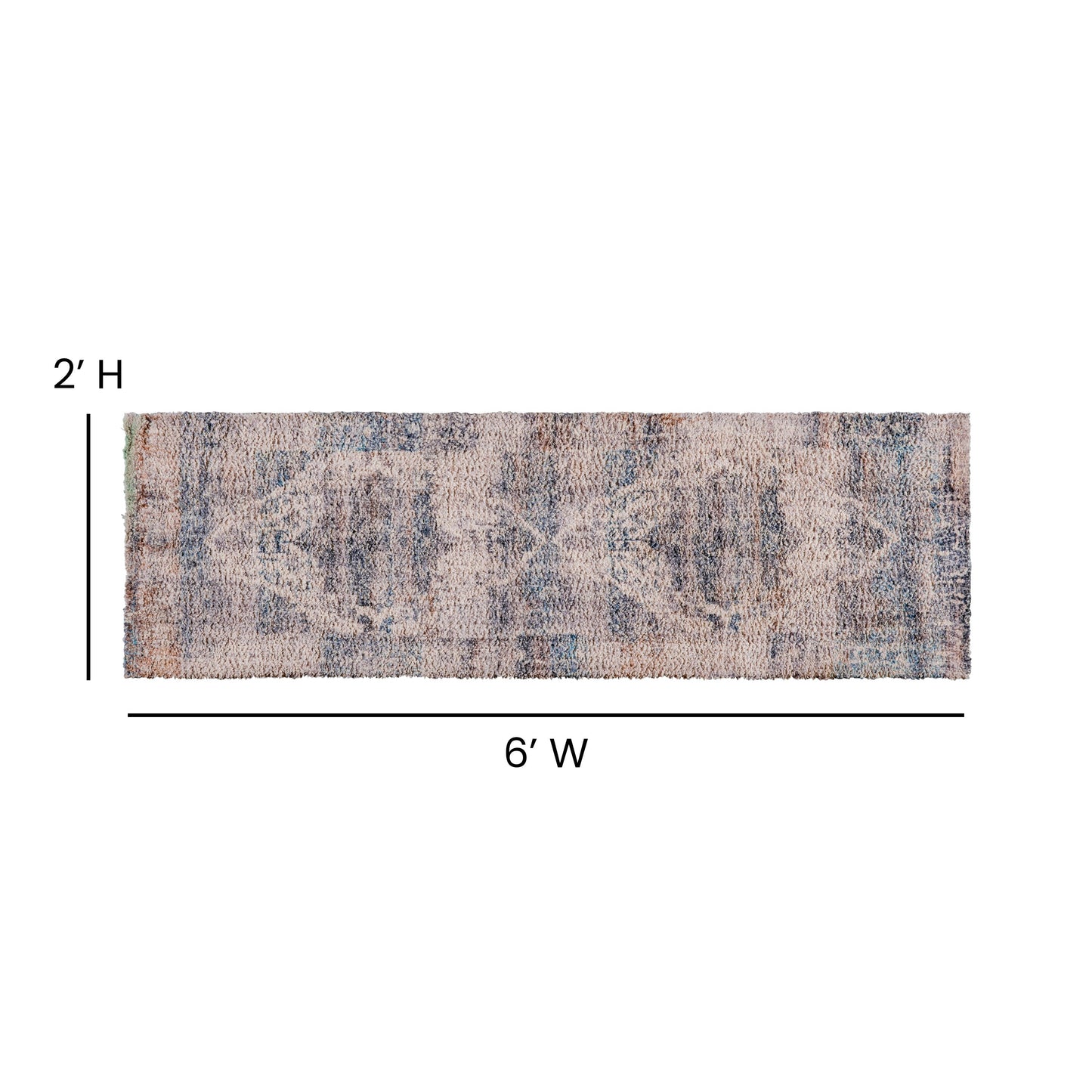 2' x 6' Multicolor Area Rug RC-RG19-016-26-GG