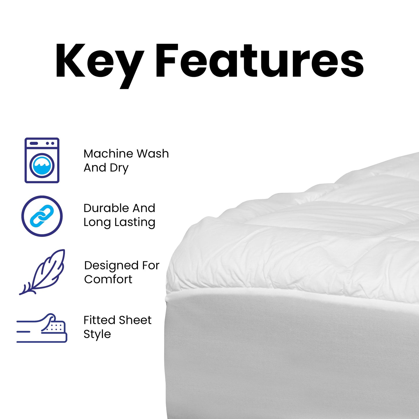 Mattress Pad - White - King RF-REM-09-K-GG