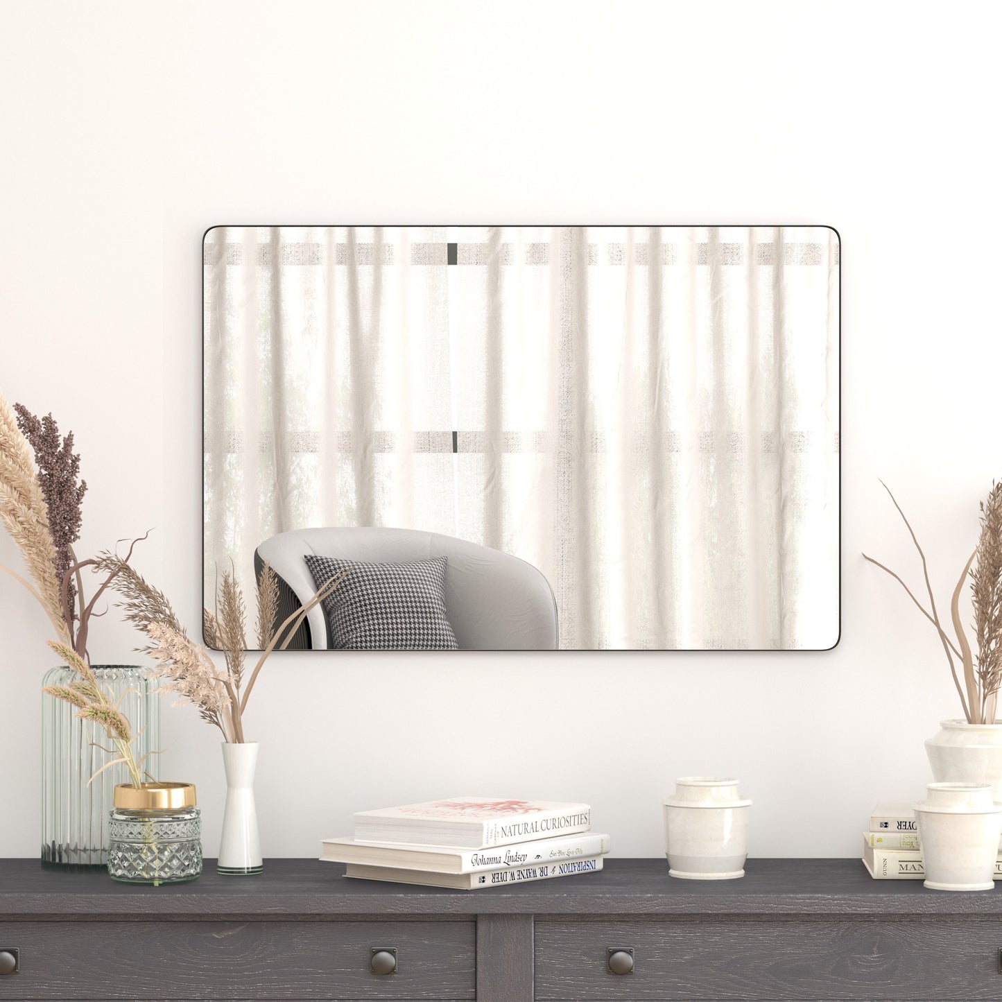 Black 24" x 36" Wall Mirror RH-M001-SRC6191MB-BK-GG