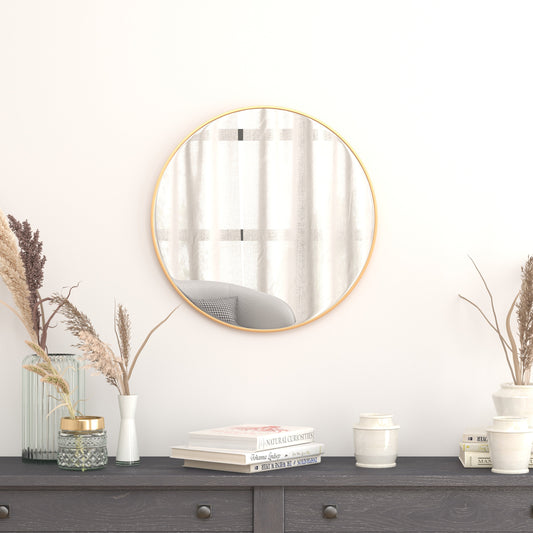 Gold 24" Round Wall Mirror RH-M003-RD60BB-GD-GG