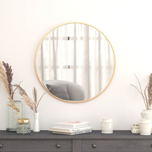 Gold 30" Round Wall Mirror RH-M003-RD76BB-GD-GG