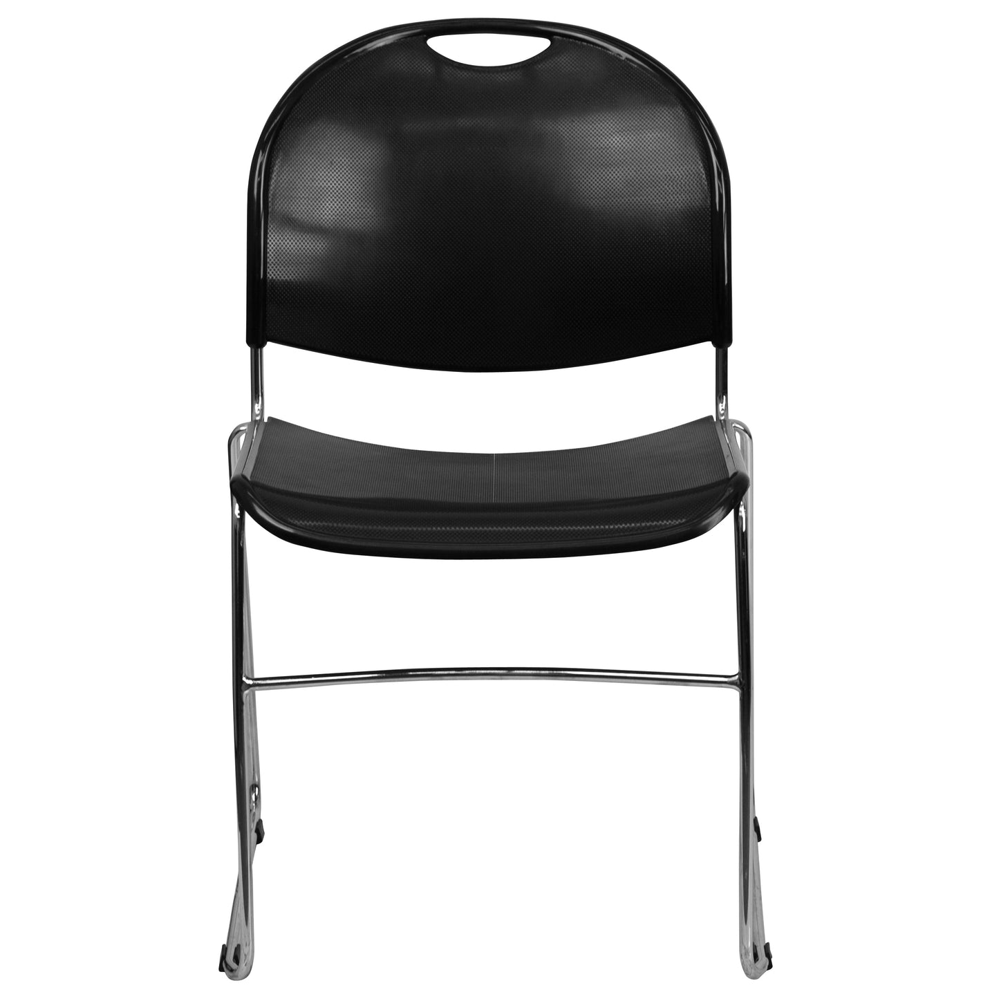 Black Stack Chair-Chrome Frame RUT-188-BK-CHR-GG