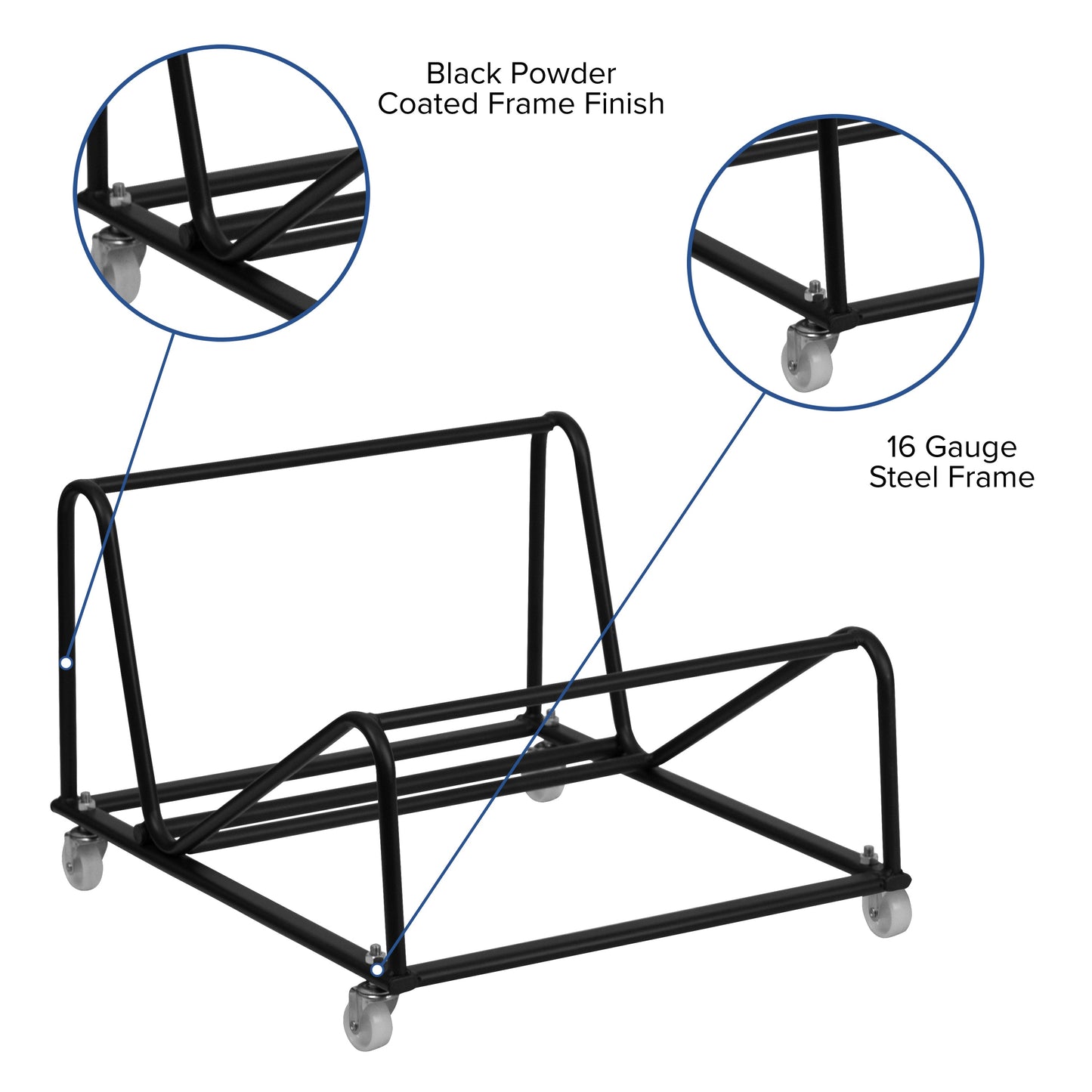 Black Stack Chair Dolly RUT-188-DOLLY-GG