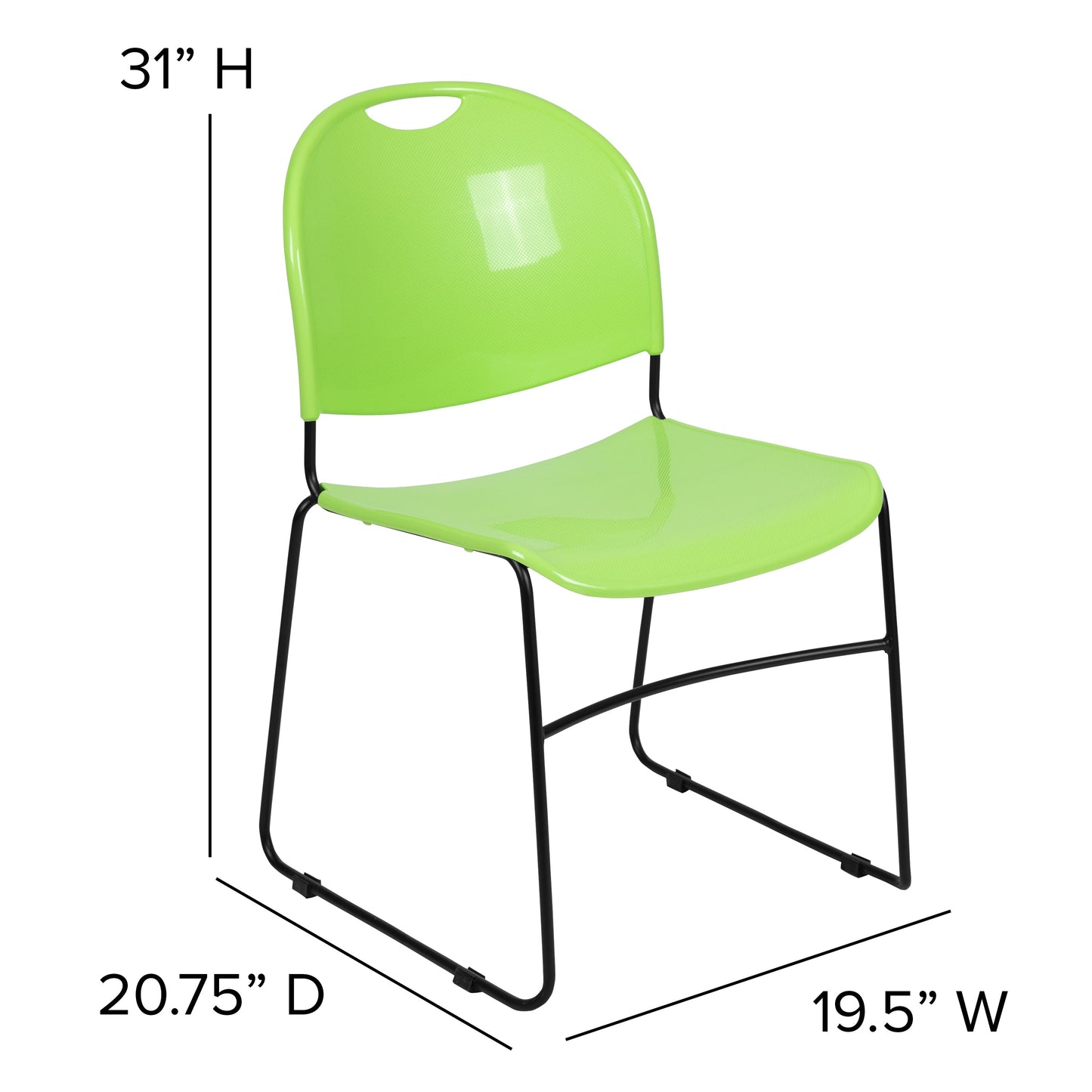 Green Plastic Stack Chair RUT-188-GN-GG