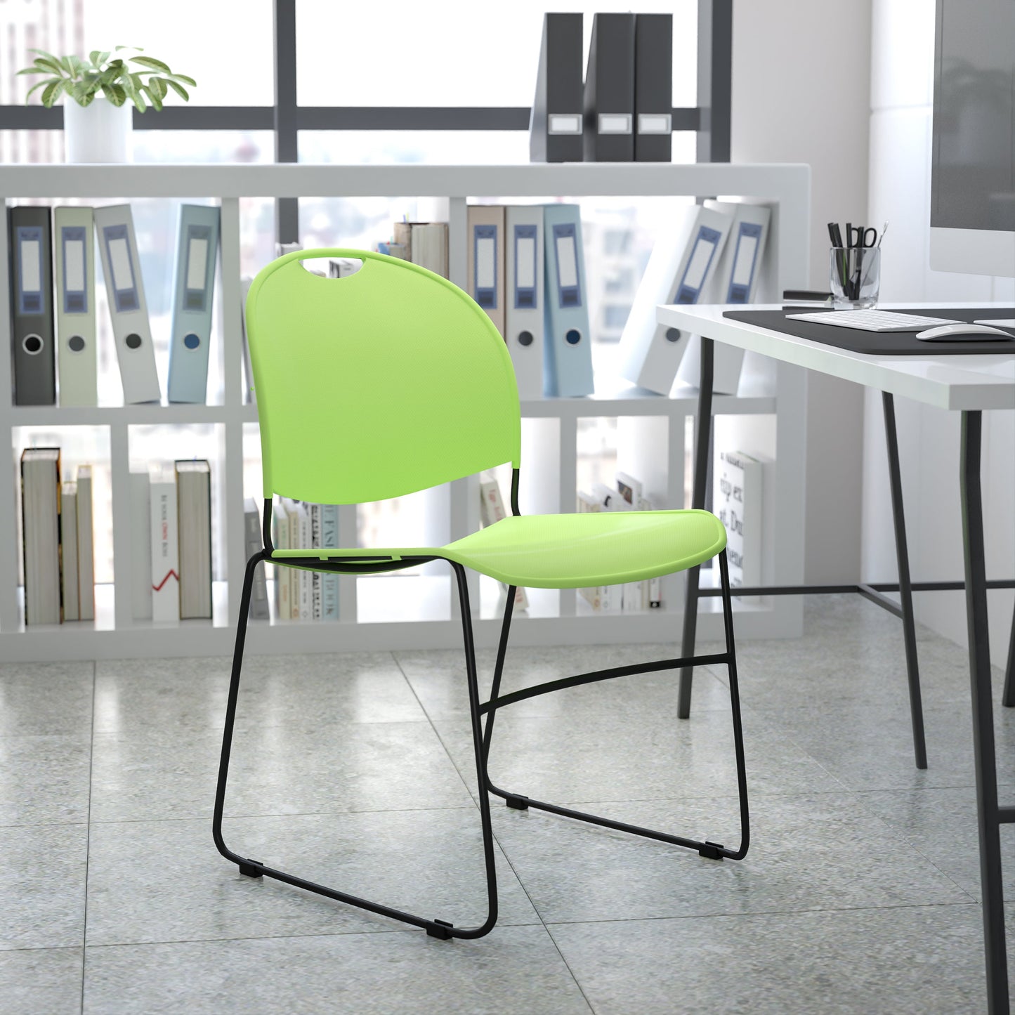 Green Plastic Stack Chair RUT-188-GN-GG