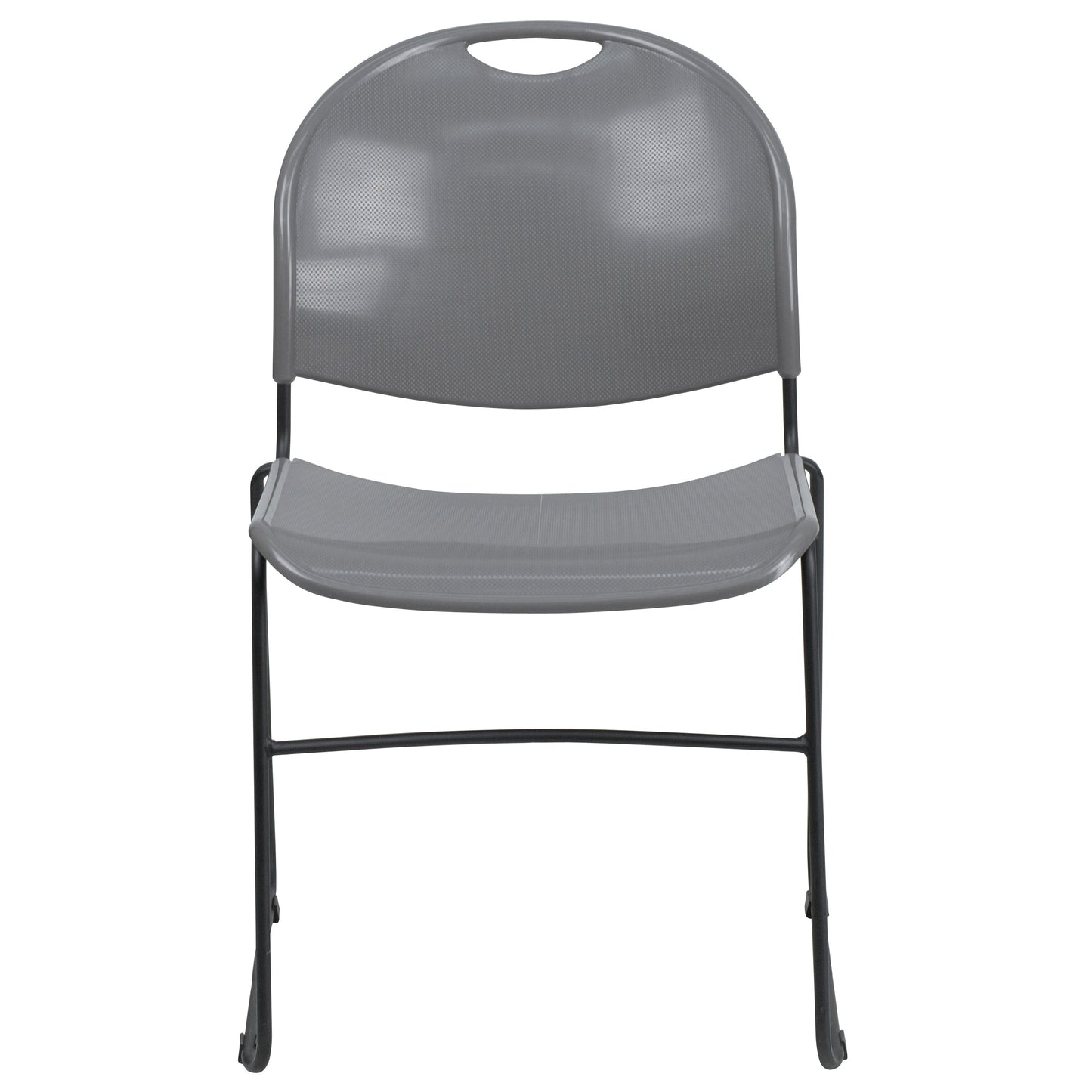 Gray Stack Chair-Black Frame RUT-188-GY-GG