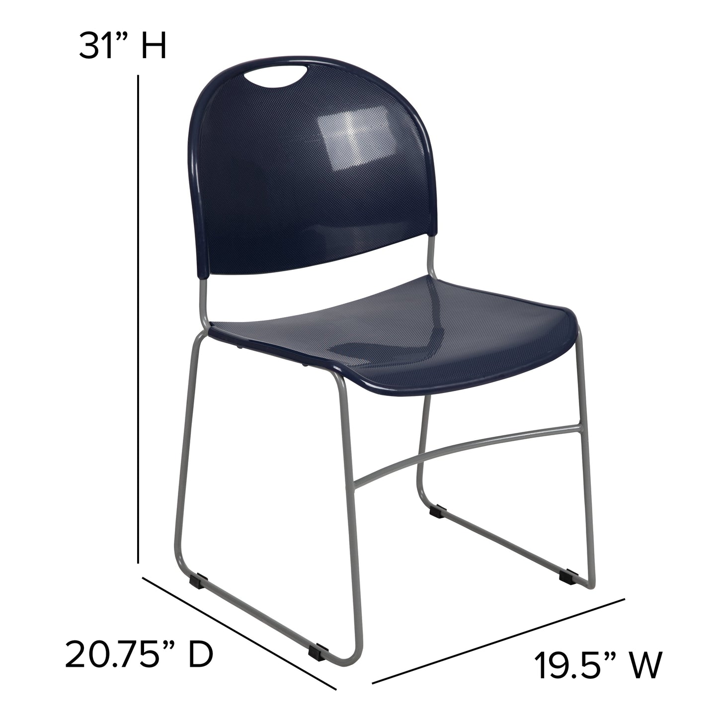 Navy Plastic Stack Chair RUT-188-NY-GG