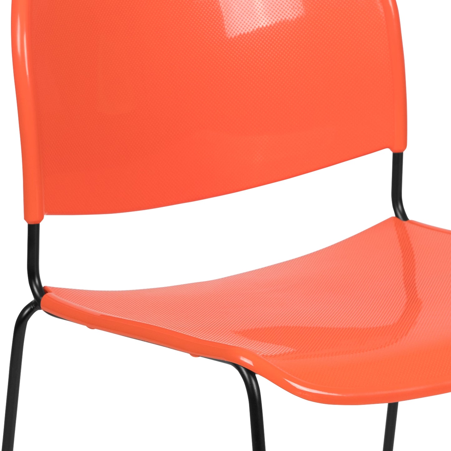 Orange Plastic Stack Chair RUT-188-OR-GG