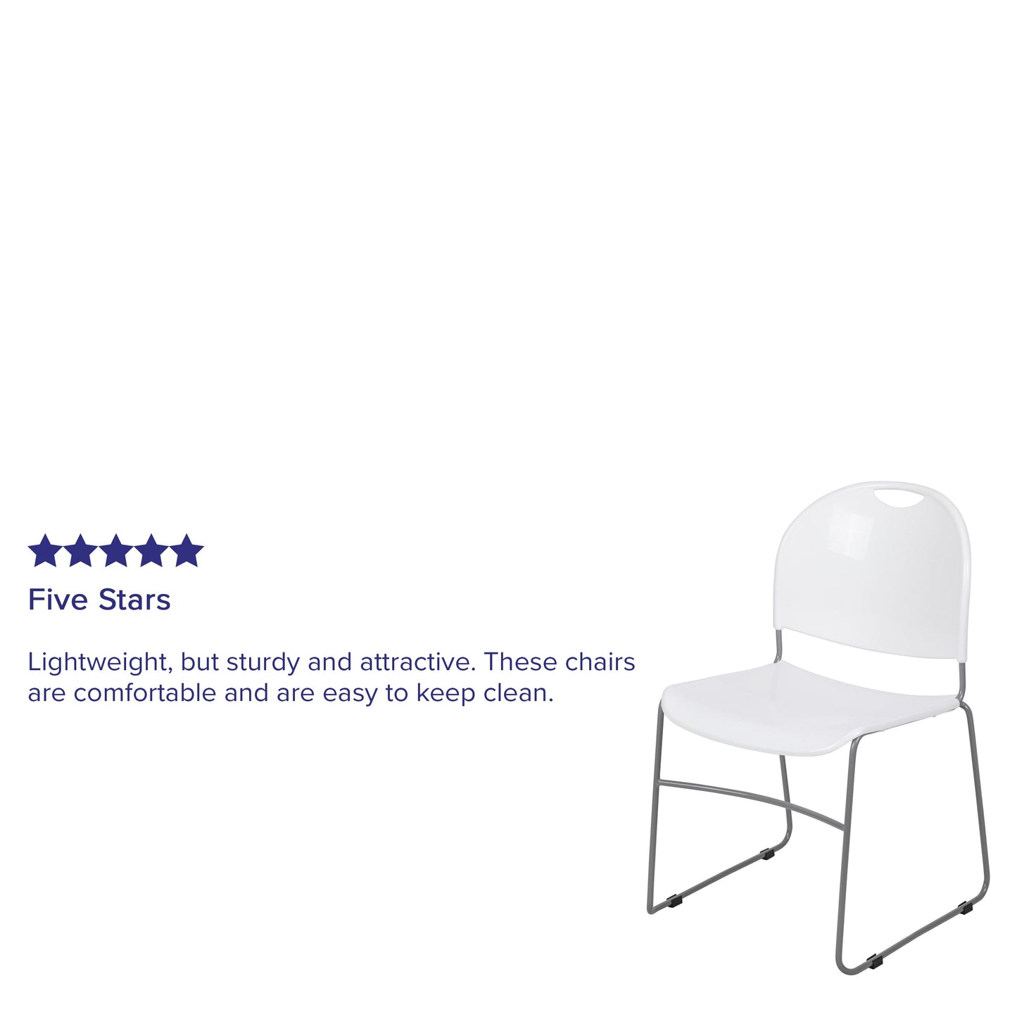 White Plastic Stack Chair RUT-188-WH-GG