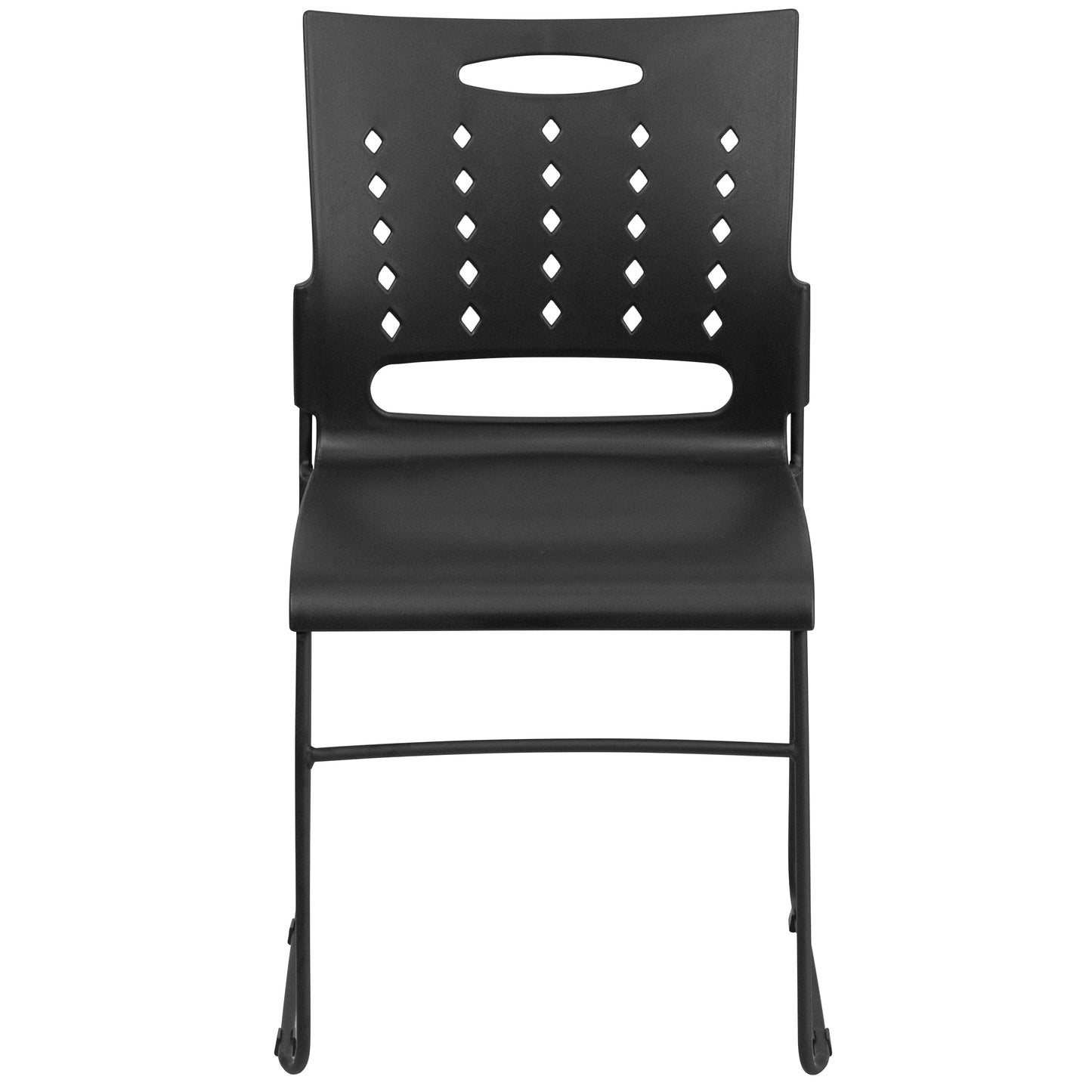 Black Plastic Stack Chair RUT-2-BK-GG