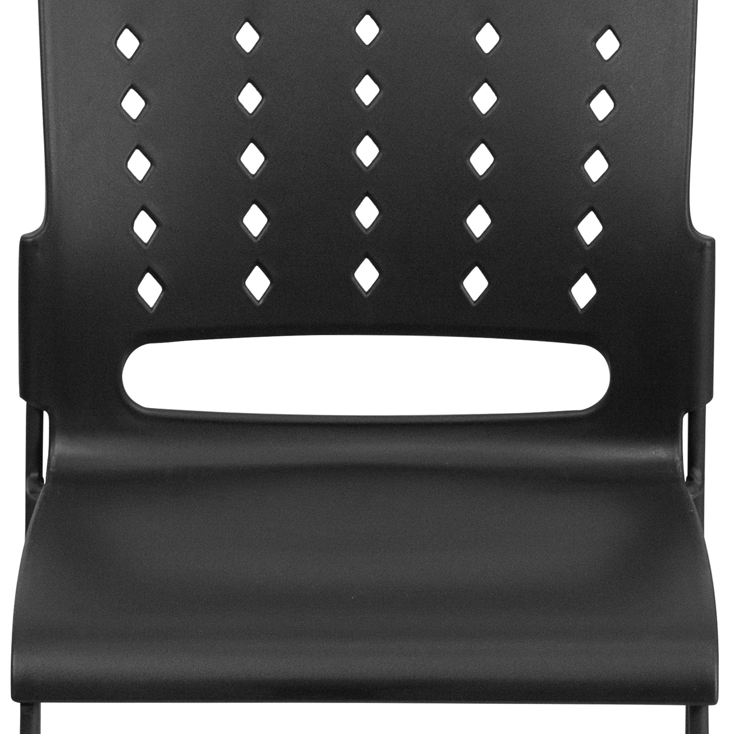 Black Plastic Stack Chair RUT-2-BK-GG