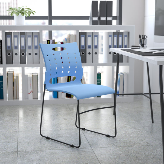 Blue Plastic Stack Chair RUT-2-BL-GG