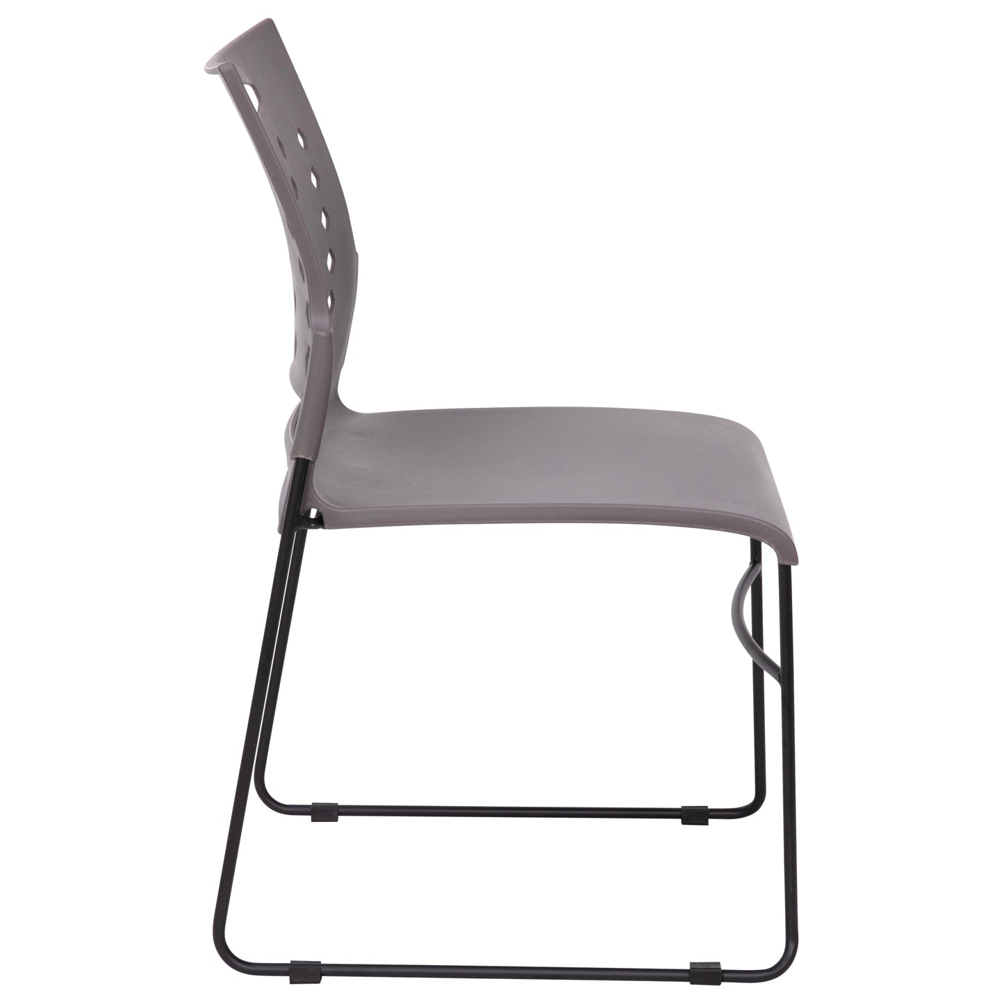 Gray Plastic Stack Chair RUT-2-GY-BK-GG