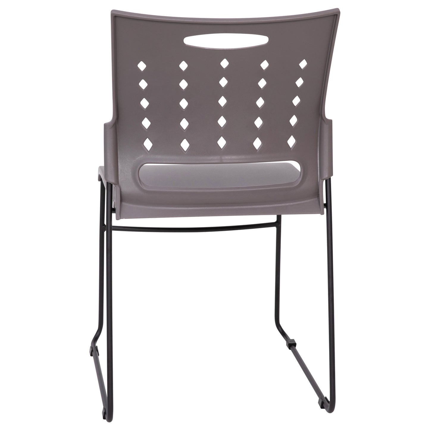 Gray Plastic Stack Chair RUT-2-GY-BK-GG