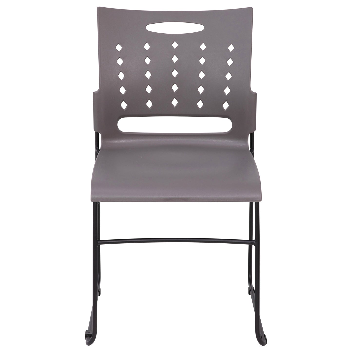 Gray Plastic Stack Chair RUT-2-GY-BK-GG