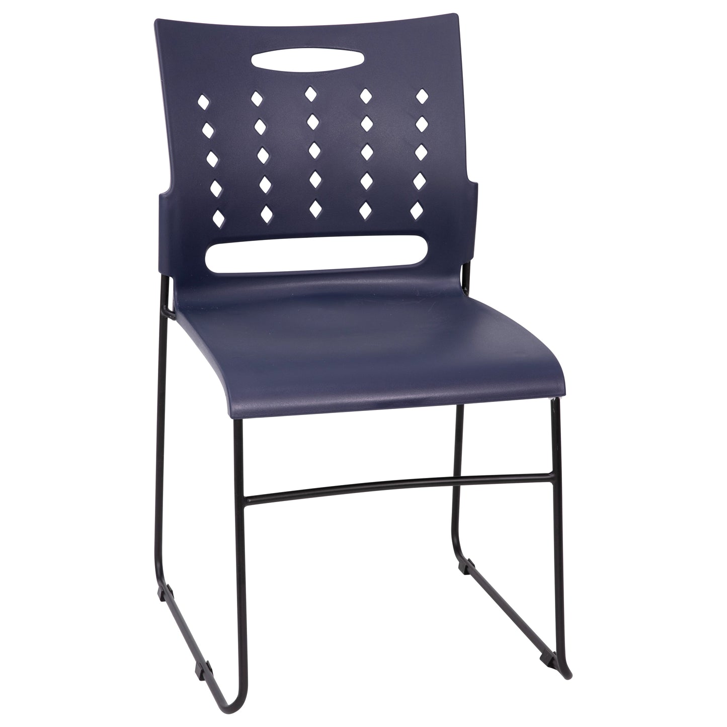 Navy Plastic Stack Chair RUT-2-NVY-BK-GG