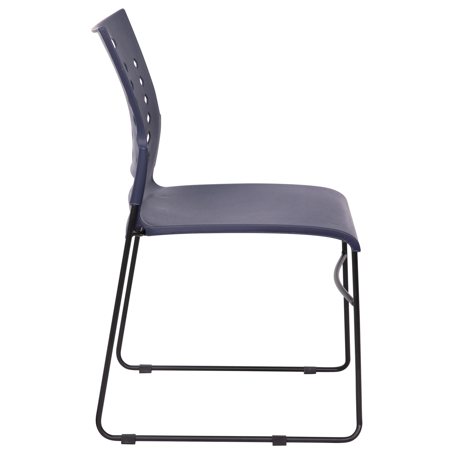 Navy Plastic Stack Chair RUT-2-NVY-BK-GG