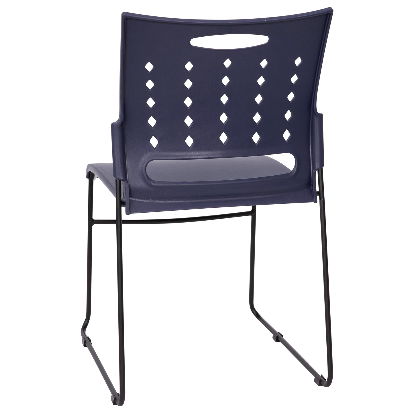 Navy Plastic Stack Chair RUT-2-NVY-BK-GG