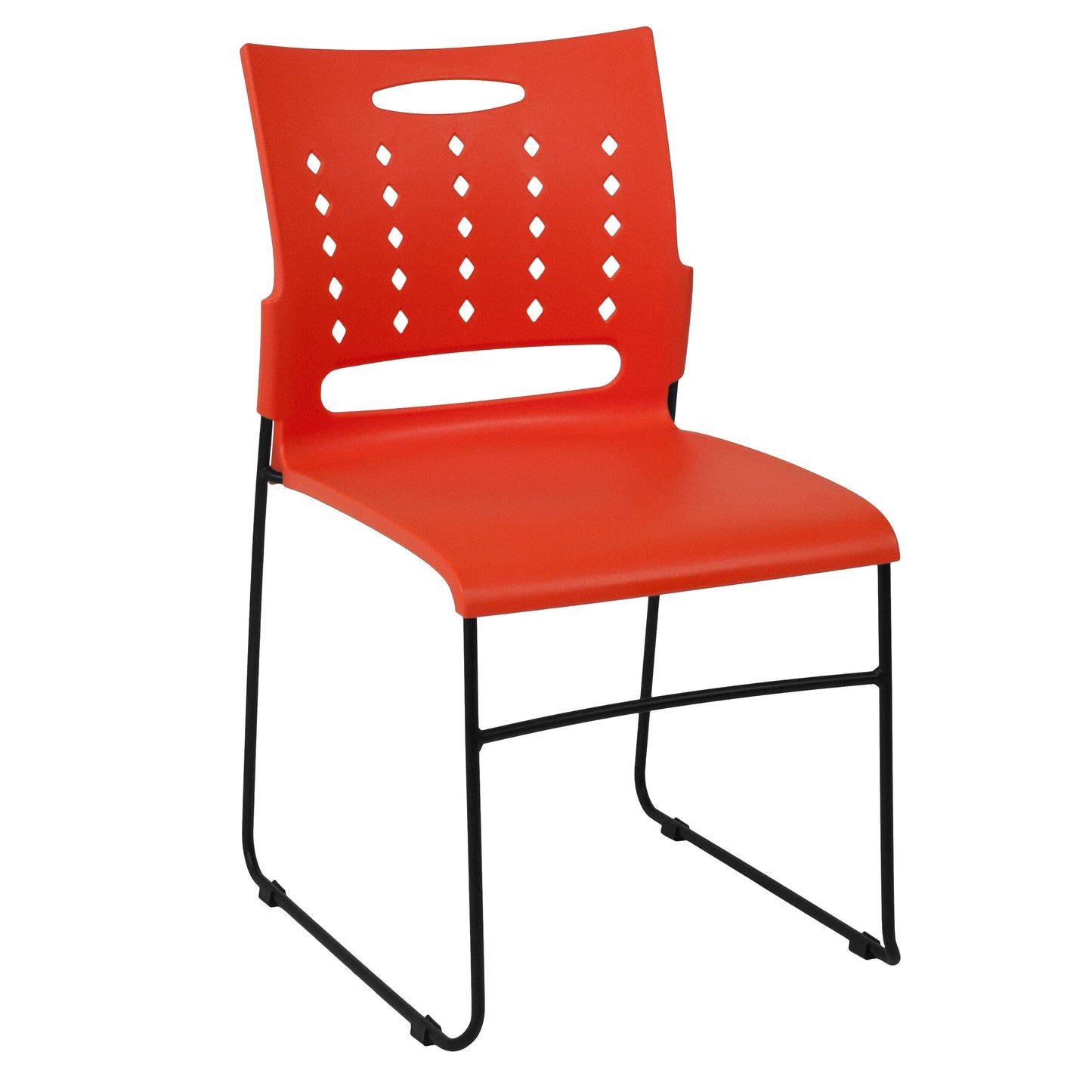 Orange Plastic Stack Chair RUT-2-OR-GG