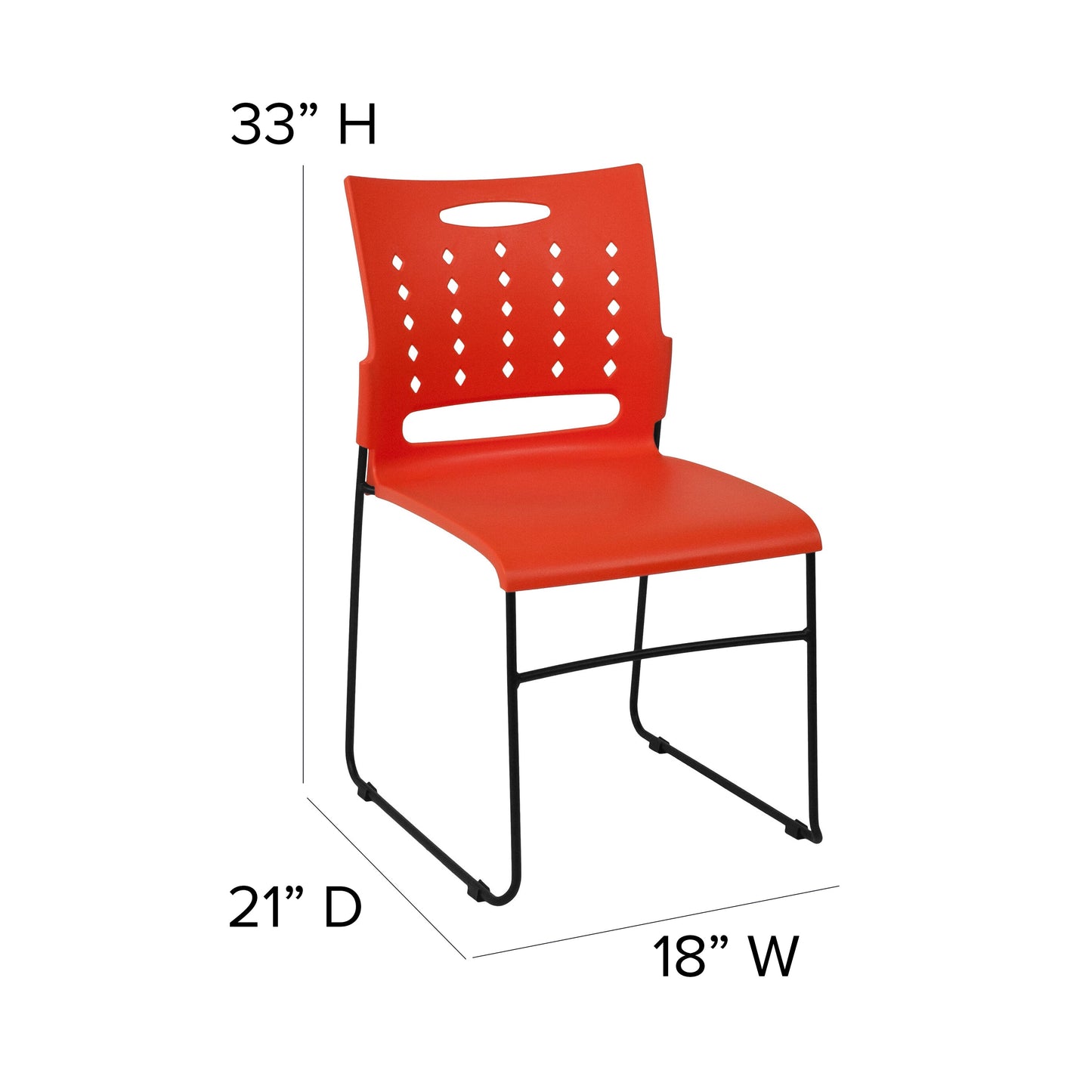 Orange Plastic Stack Chair RUT-2-OR-GG