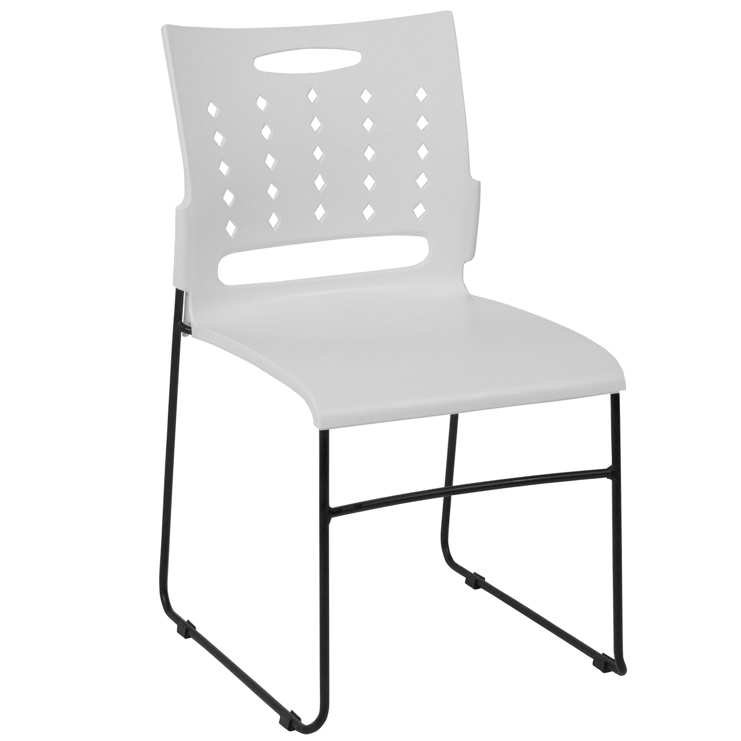 White Plastic Stack Chair RUT-2-WH-GG