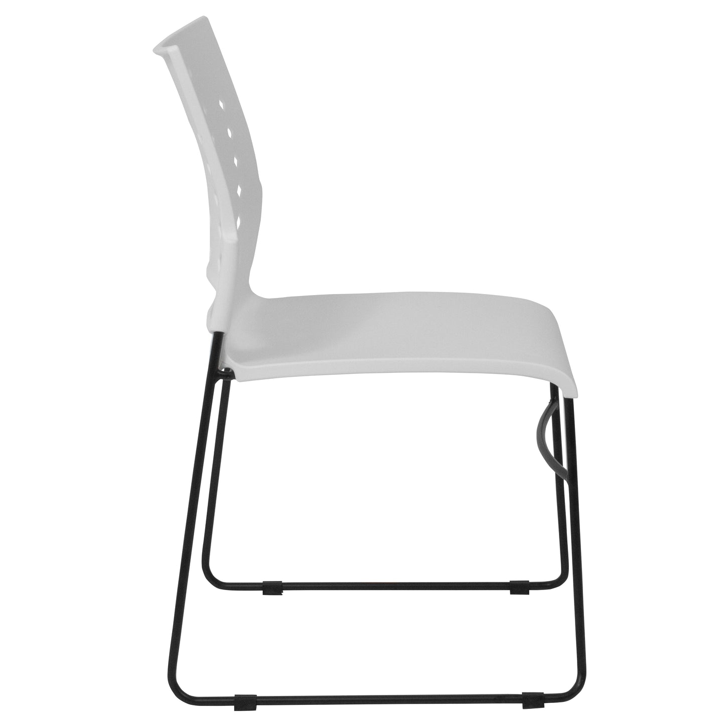 White Plastic Stack Chair RUT-2-WH-GG