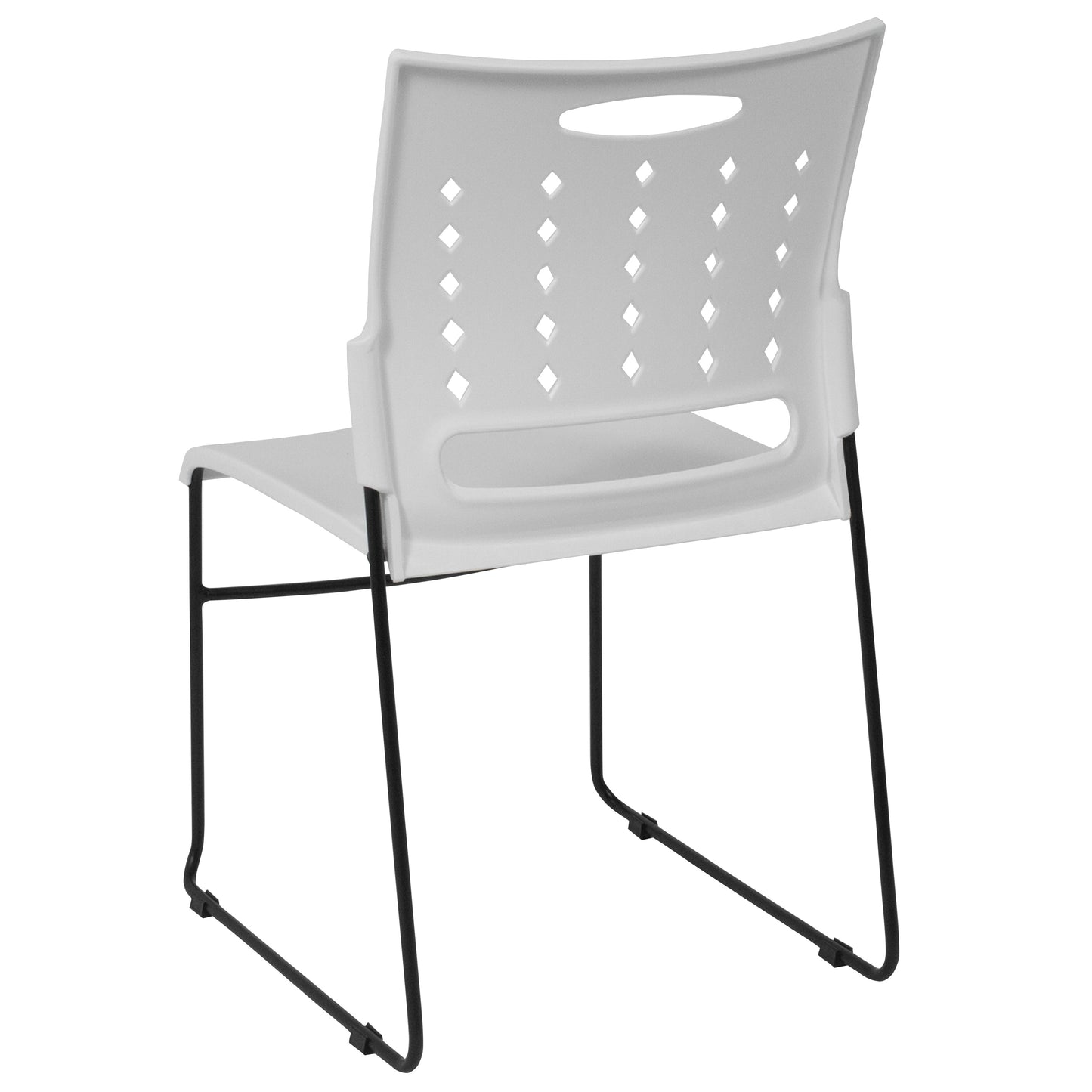 White Plastic Stack Chair RUT-2-WH-GG